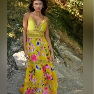PQ swim Yellow Floral dress NWT